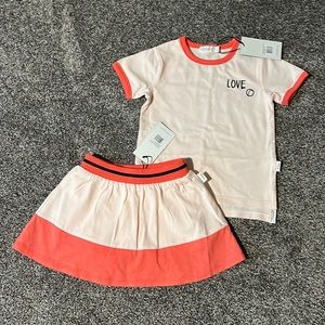 NWT adorable toddler baby girl tennis skirt and top set Sz 2T